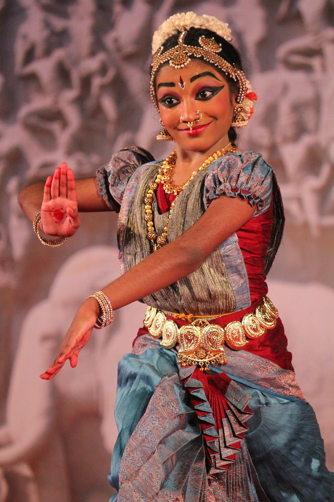 Classical dancer performing in full traditional costume